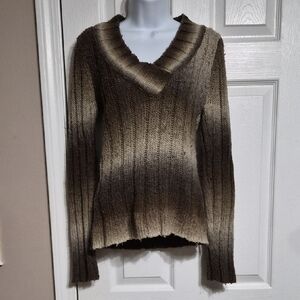 Arizona Jean Company Ombre Brown V-Neck Sweater